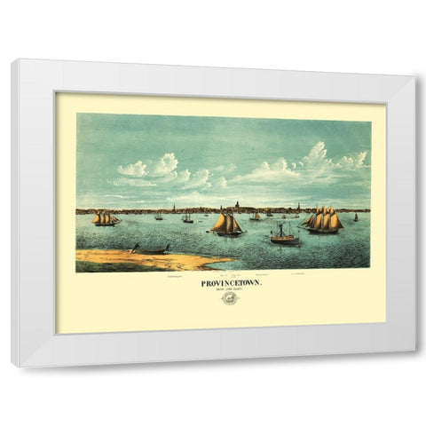 Provincetown Massachusetts - Rogers 1877 White Modern Wood Framed Art Print by Rogers
