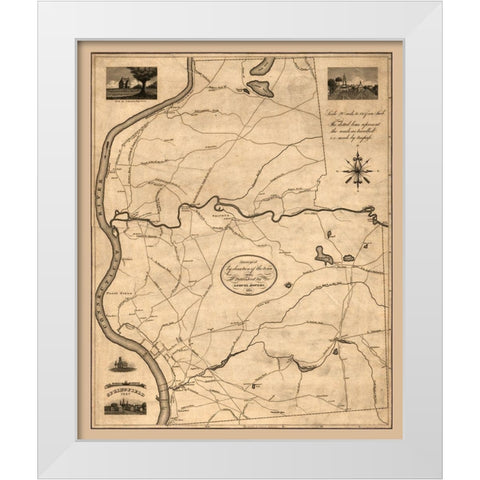 Springfield Massachusetts - Bowles 1827 White Modern Wood Framed Art Print by Bowles