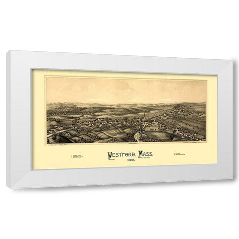 Westford Massachusetts - Burleigh 1886 White Modern Wood Framed Art Print by Burleigh