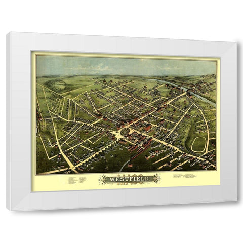 Westfield Massachusetts - Bailey 1875 White Modern Wood Framed Art Print by Bailey