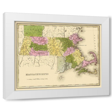 Massachusetts - Boynton 1841 White Modern Wood Framed Art Print by Boynton