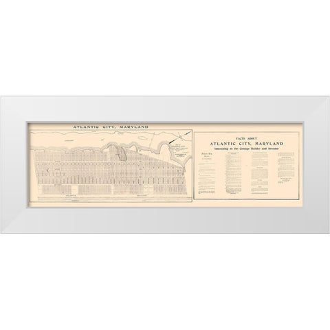 Atlantic City Maryland - Tunis 1916  White Modern Wood Framed Art Print by Tunis