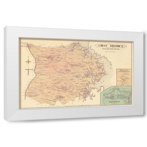 Anne Arundel  First District Maryland White Modern Wood Framed Art Print by Hopkins