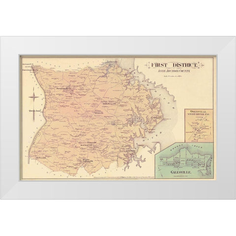 Anne Arundel  First District Maryland White Modern Wood Framed Art Print by Hopkins