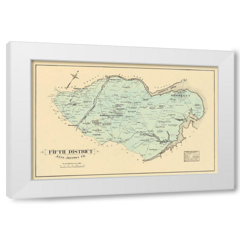 Anne Arundel 5th District Maryland Landowner White Modern Wood Framed Art Print by Hopkins