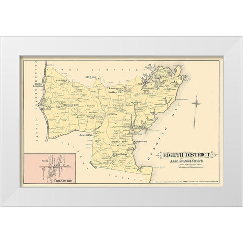 Anne Arundel   Eighth District Maryland White Modern Wood Framed Art Print by Hopkins