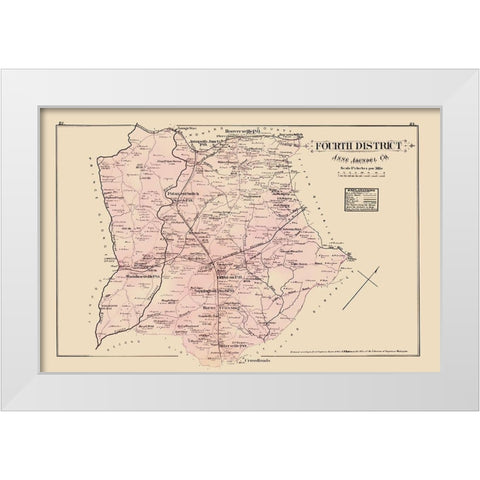 Anne Arundel 4th District Maryland Landowner White Modern Wood Framed Art Print by Hopkins