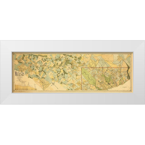 Baltimore and Ohio Railroad Metro Branch 1890 White Modern Wood Framed Art Print by Fava