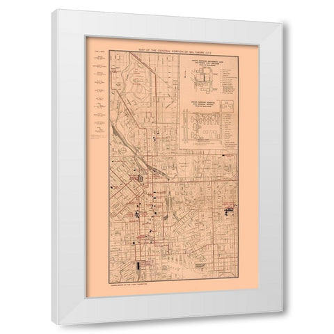 Baltimore Maryland - Horn  1910  White Modern Wood Framed Art Print by Horn