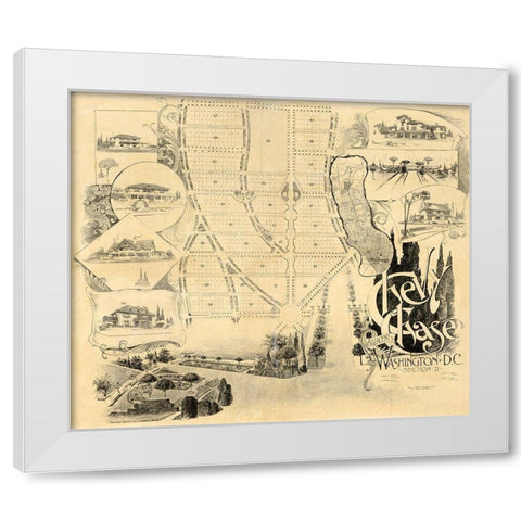 Chevy Chase Maryland - Fisher 1890  White Modern Wood Framed Art Print by Fisher