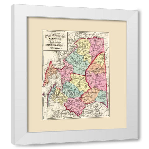 Caroline  Queen Anne  Talbot Maryland White Modern Wood Framed Art Print by Martenet