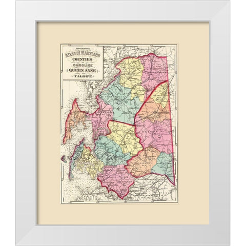 Caroline  Queen Anne  Talbot Maryland White Modern Wood Framed Art Print by Martenet