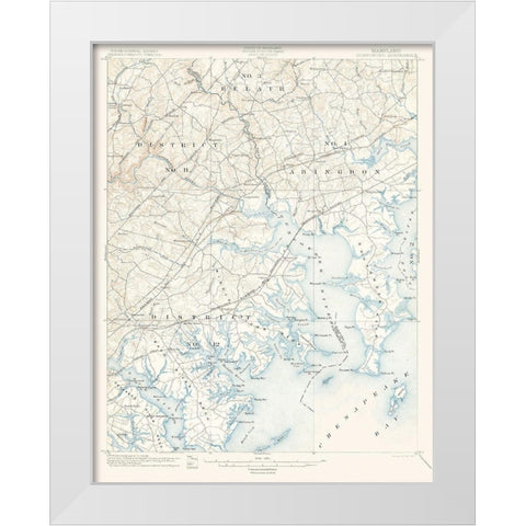 Gunpowder Maryland Pennsylvania Quad - USGS 1901 White Modern Wood Framed Art Print by USGS