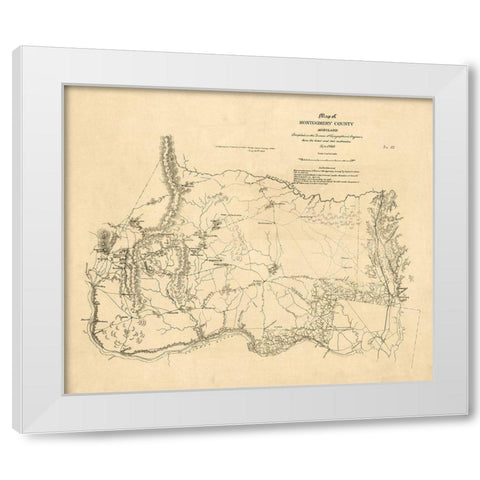 Montgomery County Maryland -1862 White Modern Wood Framed Art Print by Unknown