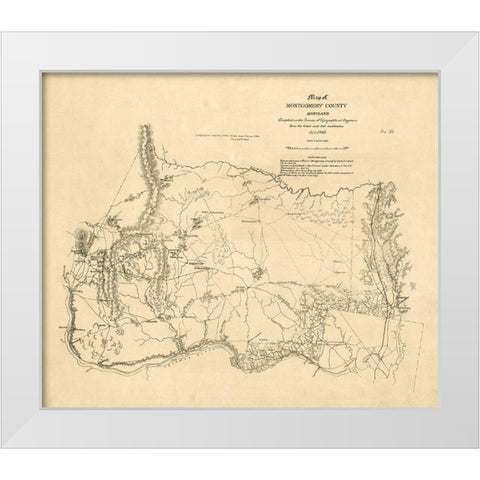 Montgomery County Maryland -1862 White Modern Wood Framed Art Print by Unknown