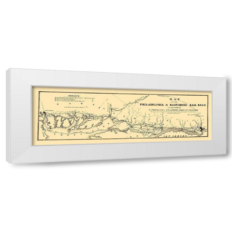 Philadelphia and Baltimore Railroad 1853 White Modern Wood Framed Art Print by Trautwine