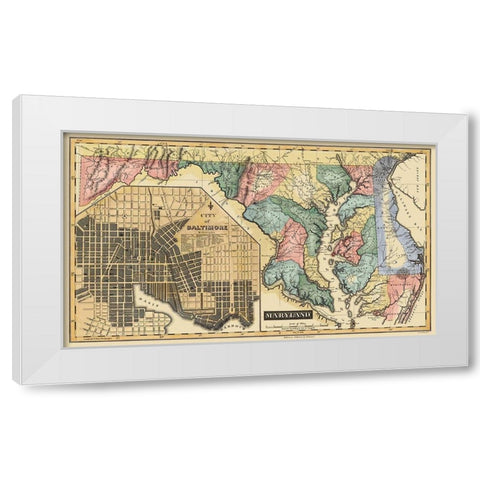 Maryland - Lucas 1823 White Modern Wood Framed Art Print by Lucas
