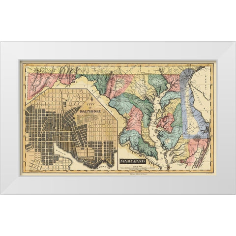 Maryland - Lucas 1823 White Modern Wood Framed Art Print by Lucas