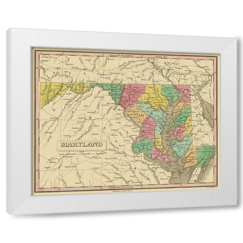Maryland - Finley 1831 White Modern Wood Framed Art Print by Finley
