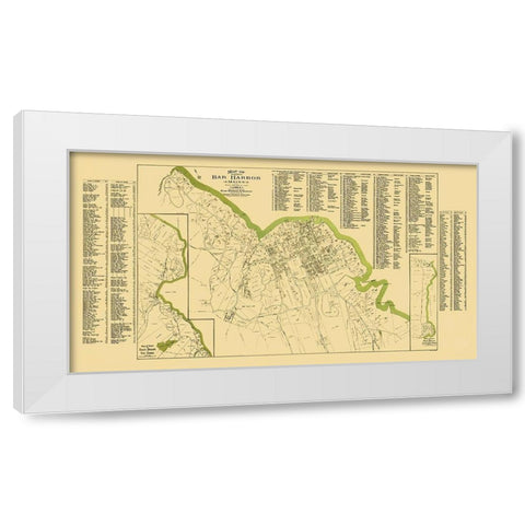 Bar Harbor Maine Landowner White Modern Wood Framed Art Print by Summer Residents Assoc