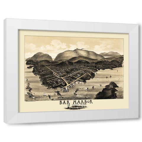 Bar Harbor Mt Desert Island Maine - Morris 1886 White Modern Wood Framed Art Print by Morris