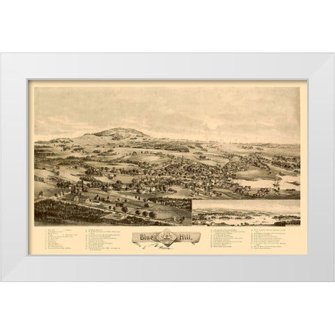 Blue Hill Maine -1896 White Modern Wood Framed Art Print by Unknown