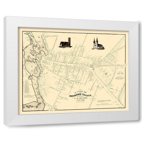 Brunswick Maine - Noyes 1846  White Modern Wood Framed Art Print by Noyes