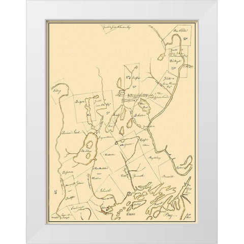 Cumberland Maine Landowner - Greenleaf 1771 White Modern Wood Framed Art Print by Greenleaf