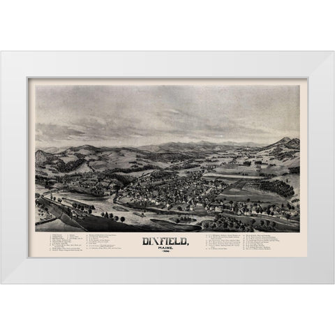 Dixfield Maine -1896 White Modern Wood Framed Art Print by Unknown