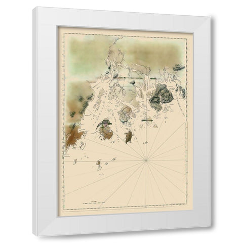 Maine Coast - Des Barres 1776 White Modern Wood Framed Art Print by Des Barres