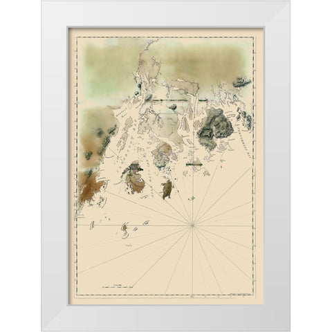 Maine Coast - Des Barres 1776 White Modern Wood Framed Art Print by Des Barres