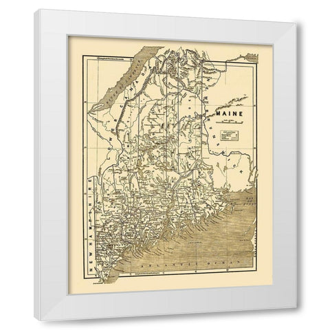 Maine - 1890 White Modern Wood Framed Art Print by Unknown