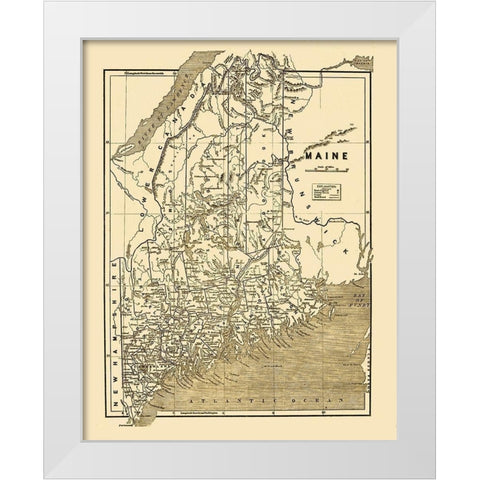 Maine - 1890 White Modern Wood Framed Art Print by Unknown