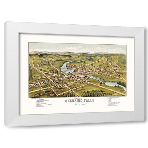 Mechanic Falls Maine - Stoner 1878  White Modern Wood Framed Art Print by Stoner