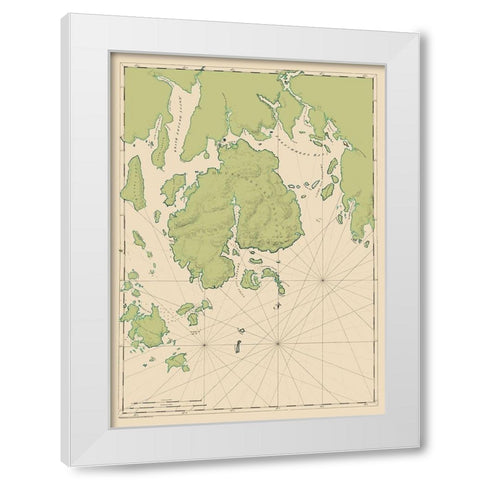 Mt Desert Island and Coast - Des Barres 1776 White Modern Wood Framed Art Print by Des Barres
