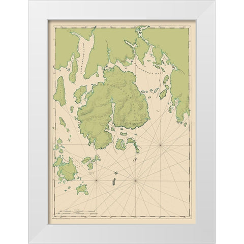 Mt Desert Island and Coast - Des Barres 1776 White Modern Wood Framed Art Print by Des Barres