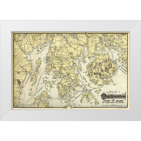 Mount Desert Island  Maine-1900 White Modern Wood Framed Art Print by Unknown