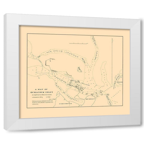 Ocracock Inlet - Swift 1835 White Modern Wood Framed Art Print by Swift
