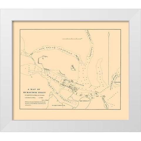 Ocracock Inlet - Swift 1835 White Modern Wood Framed Art Print by Swift