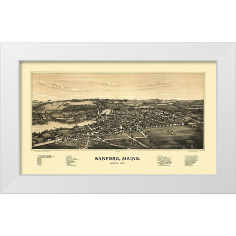 Sanford Maine - Norris 1889  White Modern Wood Framed Art Print by Norris