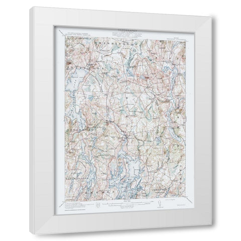 Waldoboro Maine Quad - USGS 1915 White Modern Wood Framed Art Print by USGS