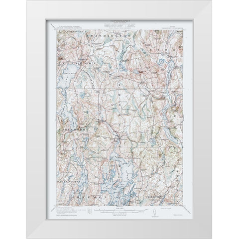 Waldoboro Maine Quad - USGS 1915 White Modern Wood Framed Art Print by USGS