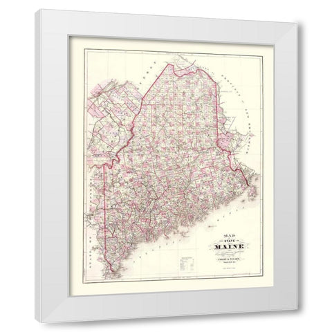 Maine - Colby  1887 White Modern Wood Framed Art Print by Colby