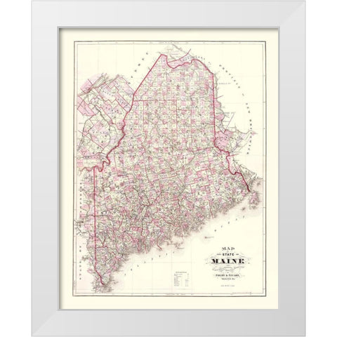 Maine - Colby  1887 White Modern Wood Framed Art Print by Colby