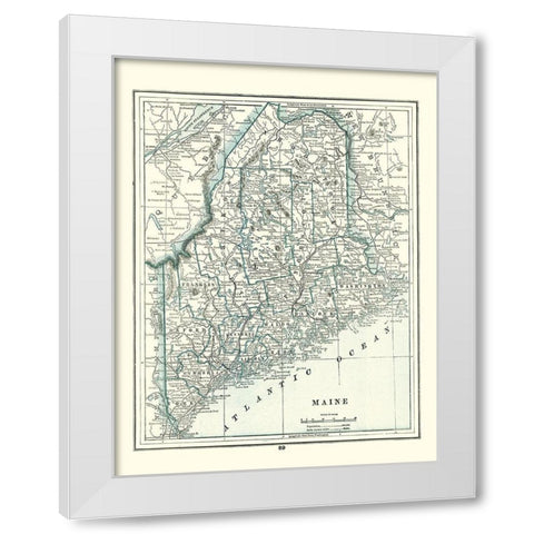 Maine - Rathbun 1893 White Modern Wood Framed Art Print by Rathbun