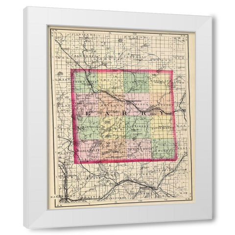 Barry Michigan - Walling 1873 White Modern Wood Framed Art Print by Walling