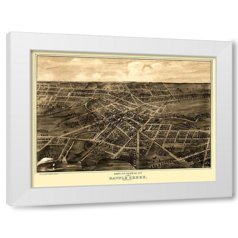 Battle Creek Michigan - Ruger 1870  White Modern Wood Framed Art Print by Ruger