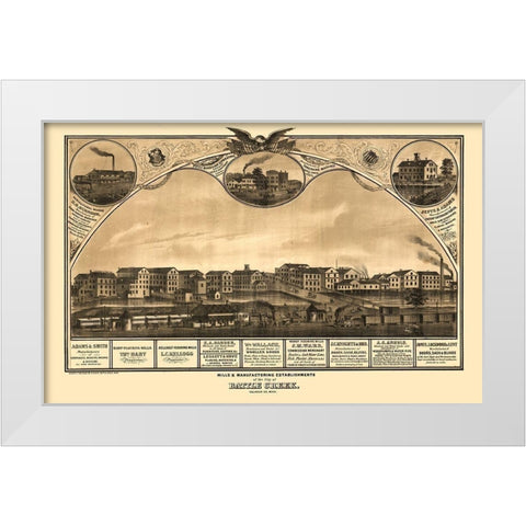 Battle Creek Michigan - Ruger 1869  White Modern Wood Framed Art Print by Ruger