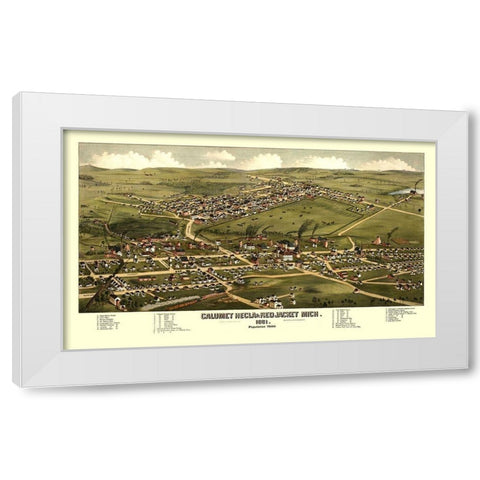 Calumet Hecla Red Jacket Michigan - Stoner 1881 White Modern Wood Framed Art Print by Stoner