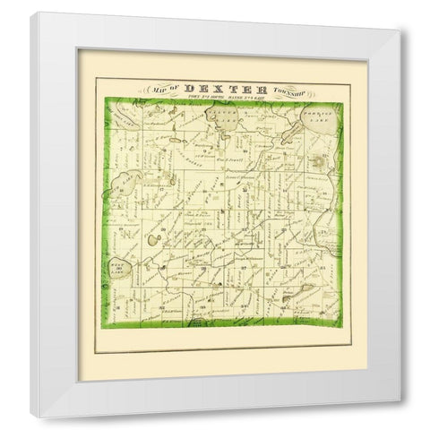 Dexter Michigan Landowner - Everts 1874 White Modern Wood Framed Art Print by Everts